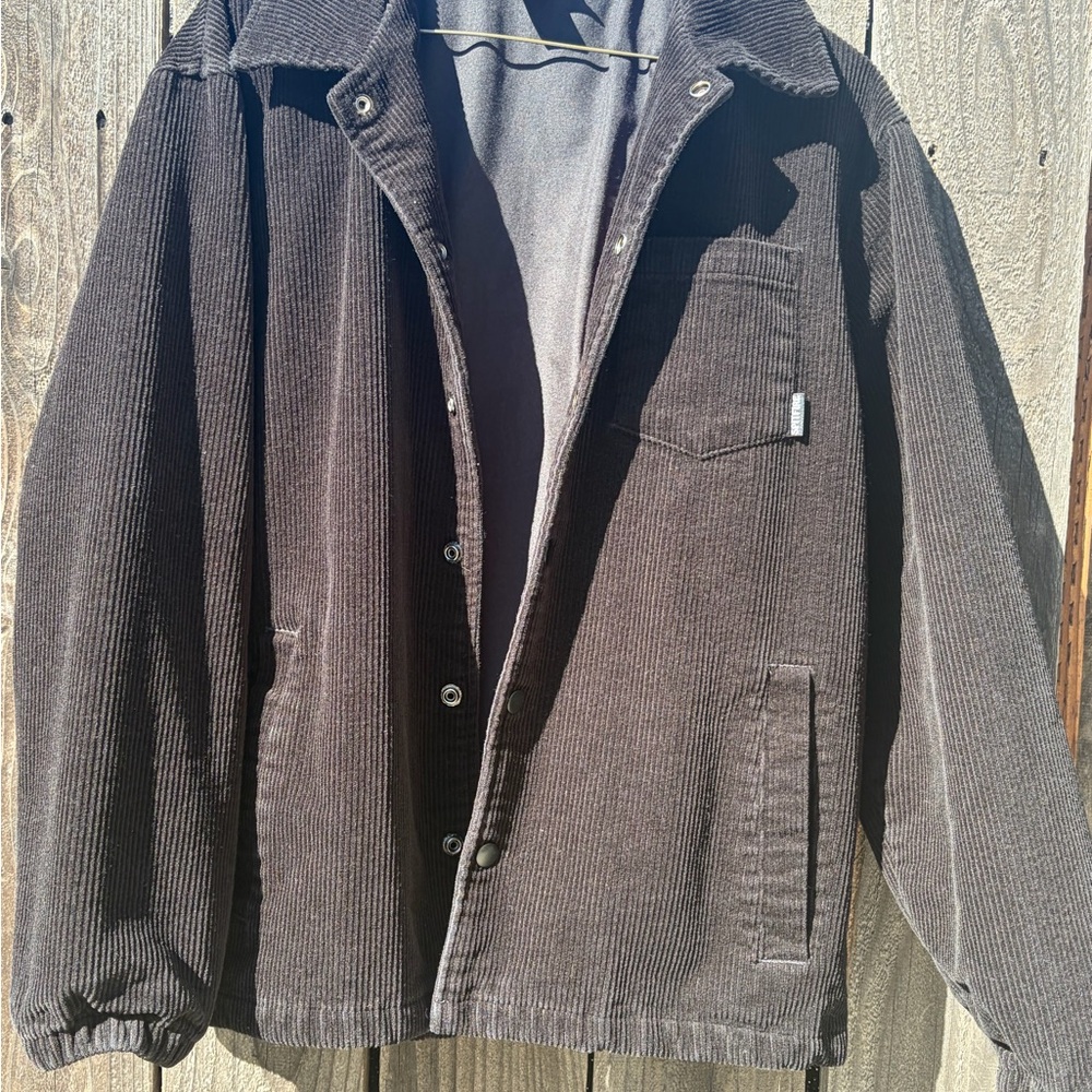 Spitfire Corduroy Skate Jacket Bighead Flame Logo Black Size Small